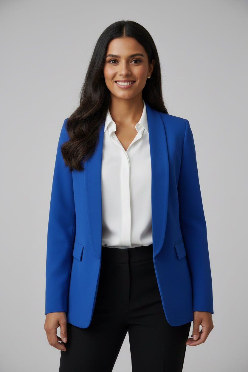 Blazer cintré élégant bleu roi
