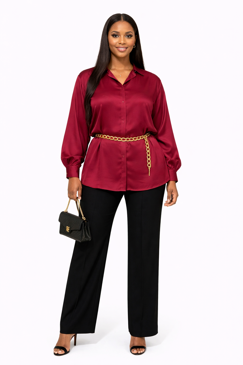 Chic Burgundy Blouse - Silk
