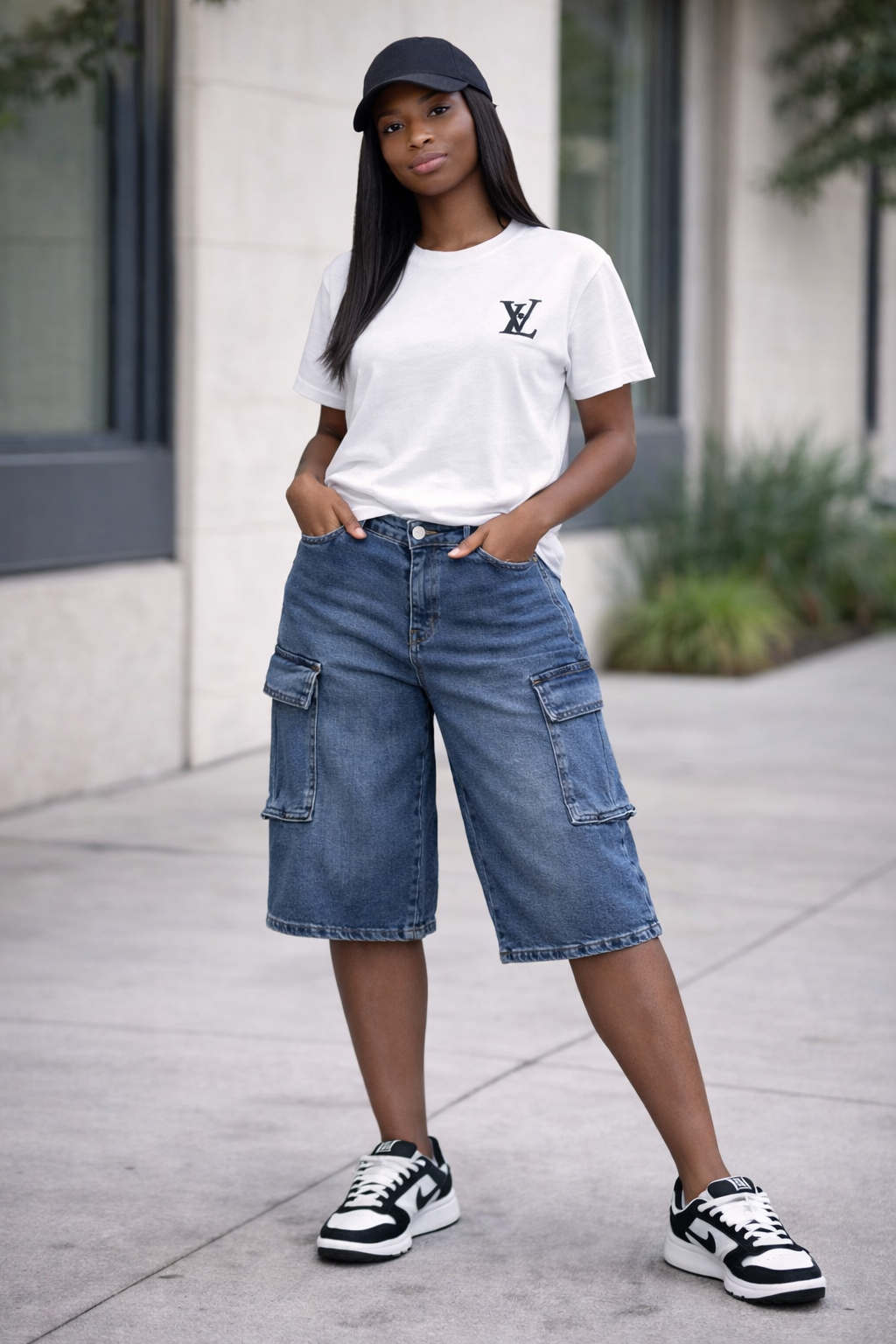Turkish Brand Baggy Cargo Denim Shorts