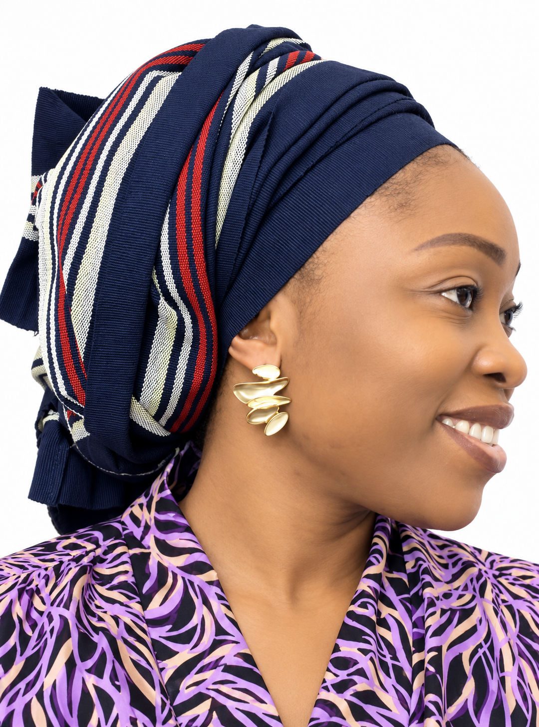 Gold Sculptural Cluster Statement Earrings