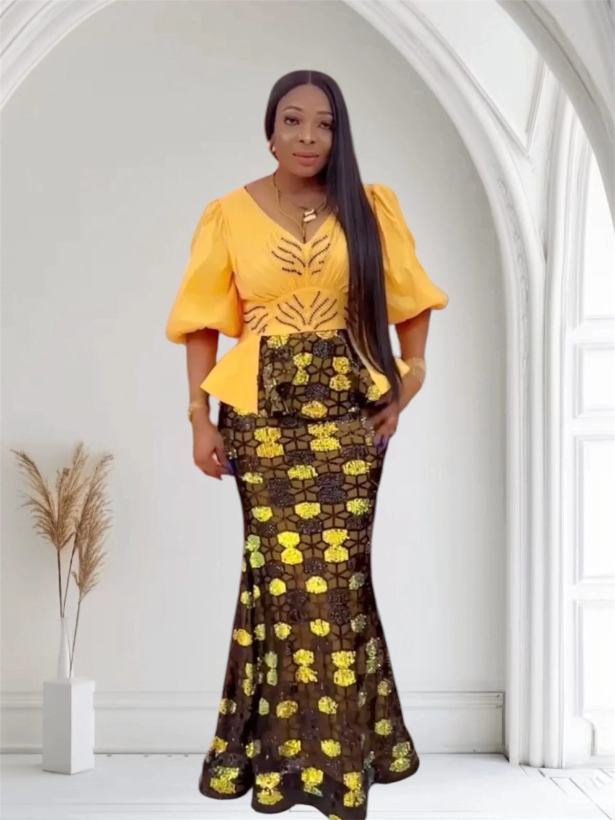Luxe : Robe de soirée longue ornée
