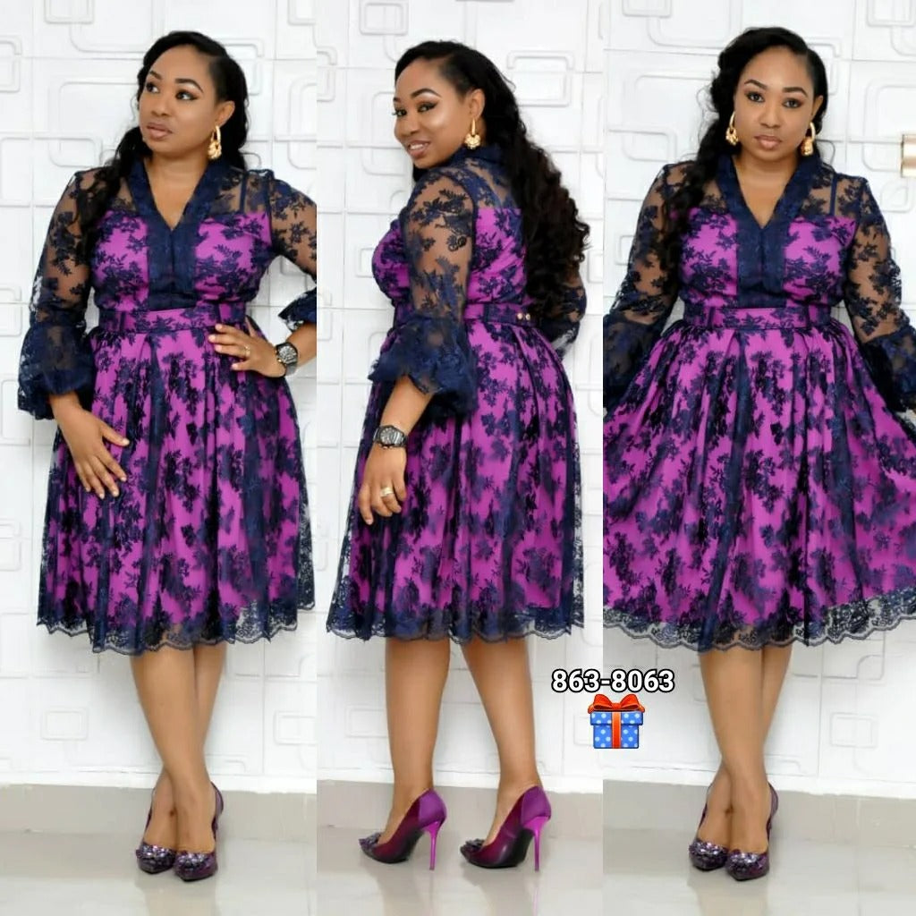 Robe doublée violette – Élégante et confortable