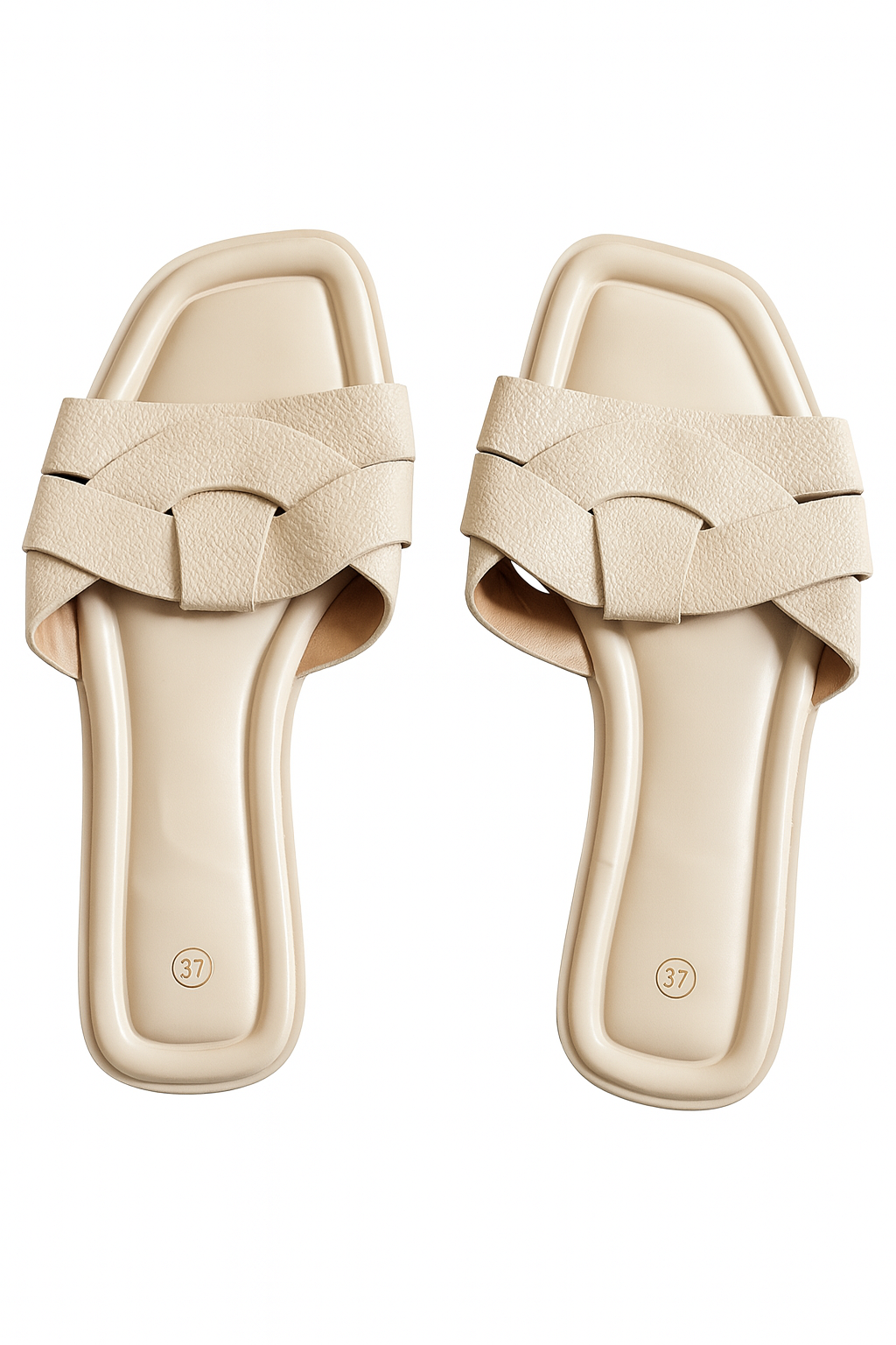 Nude Durable Flat Slippers with Soft Footbed