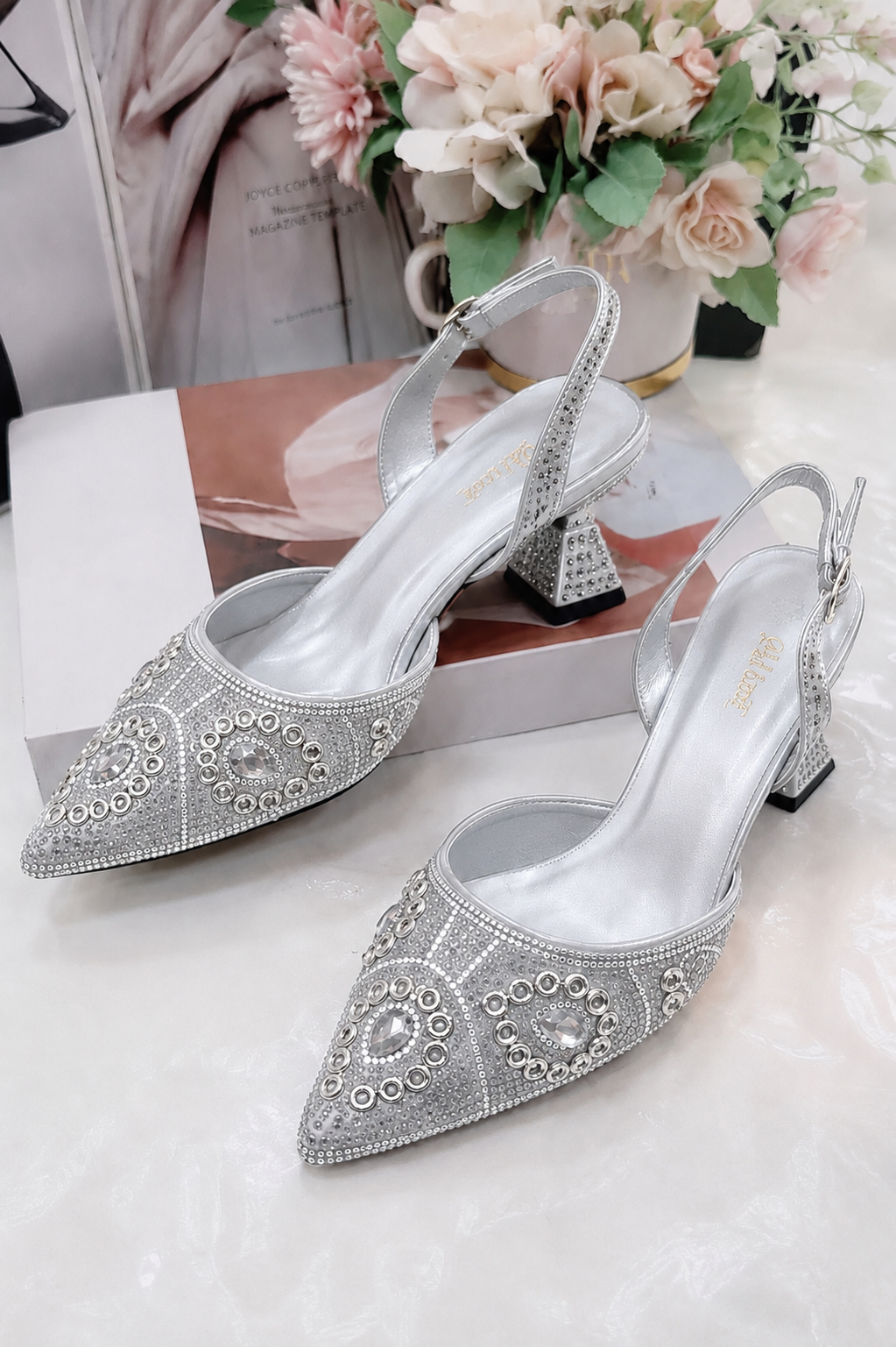 Italian Luxury Party Shoes D9 Silver