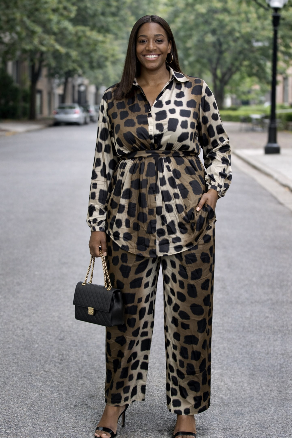 Graceful Statement Two-Piece Outfit - Black
