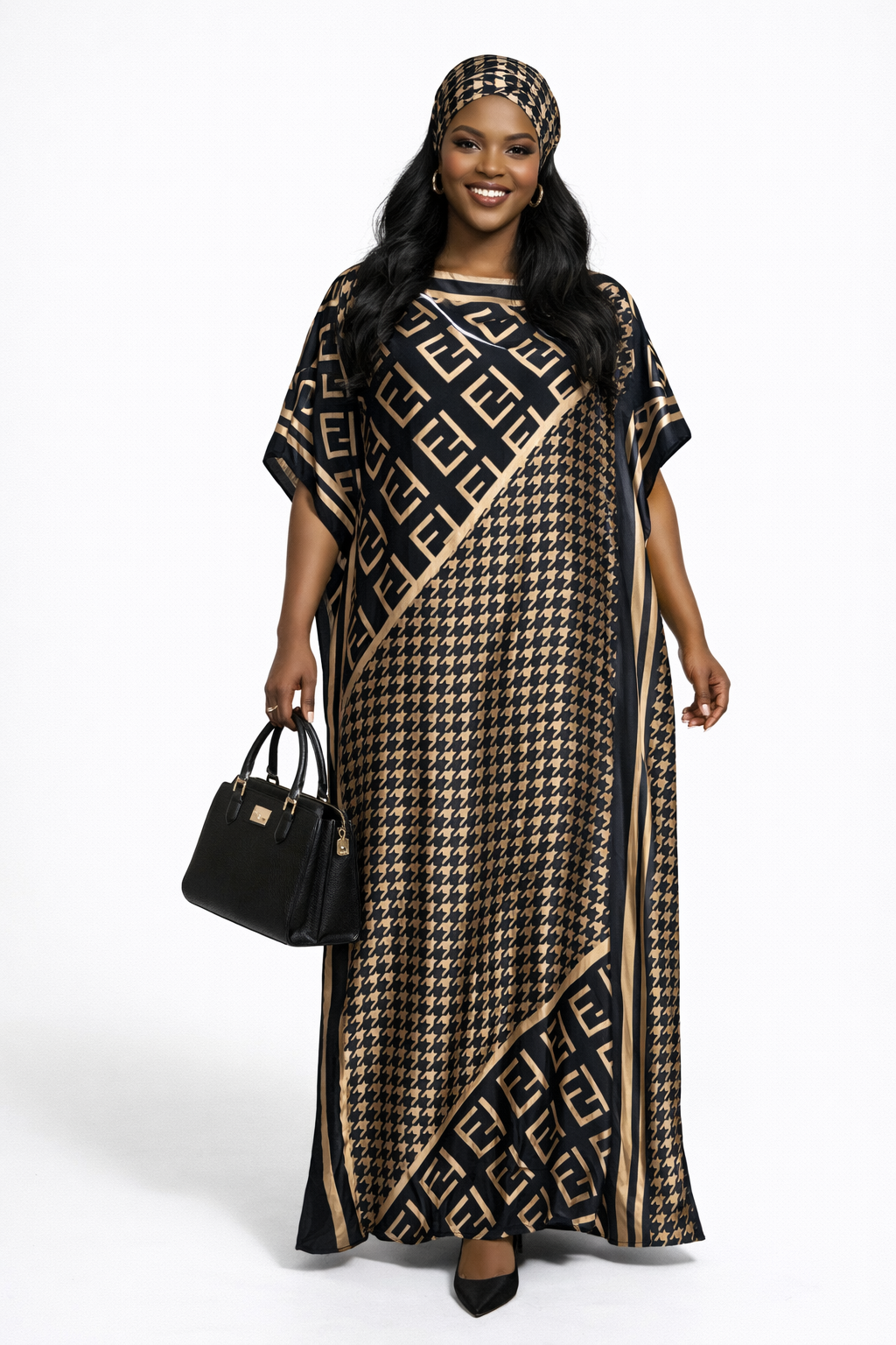 Satin Boubou Dress - Free Size, Flowy Elegance