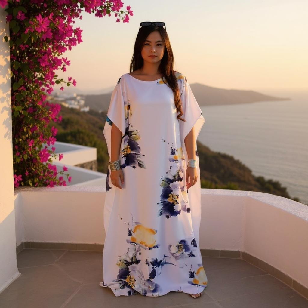 Satin Boubou Dress – Free Size, Flowy Elegance