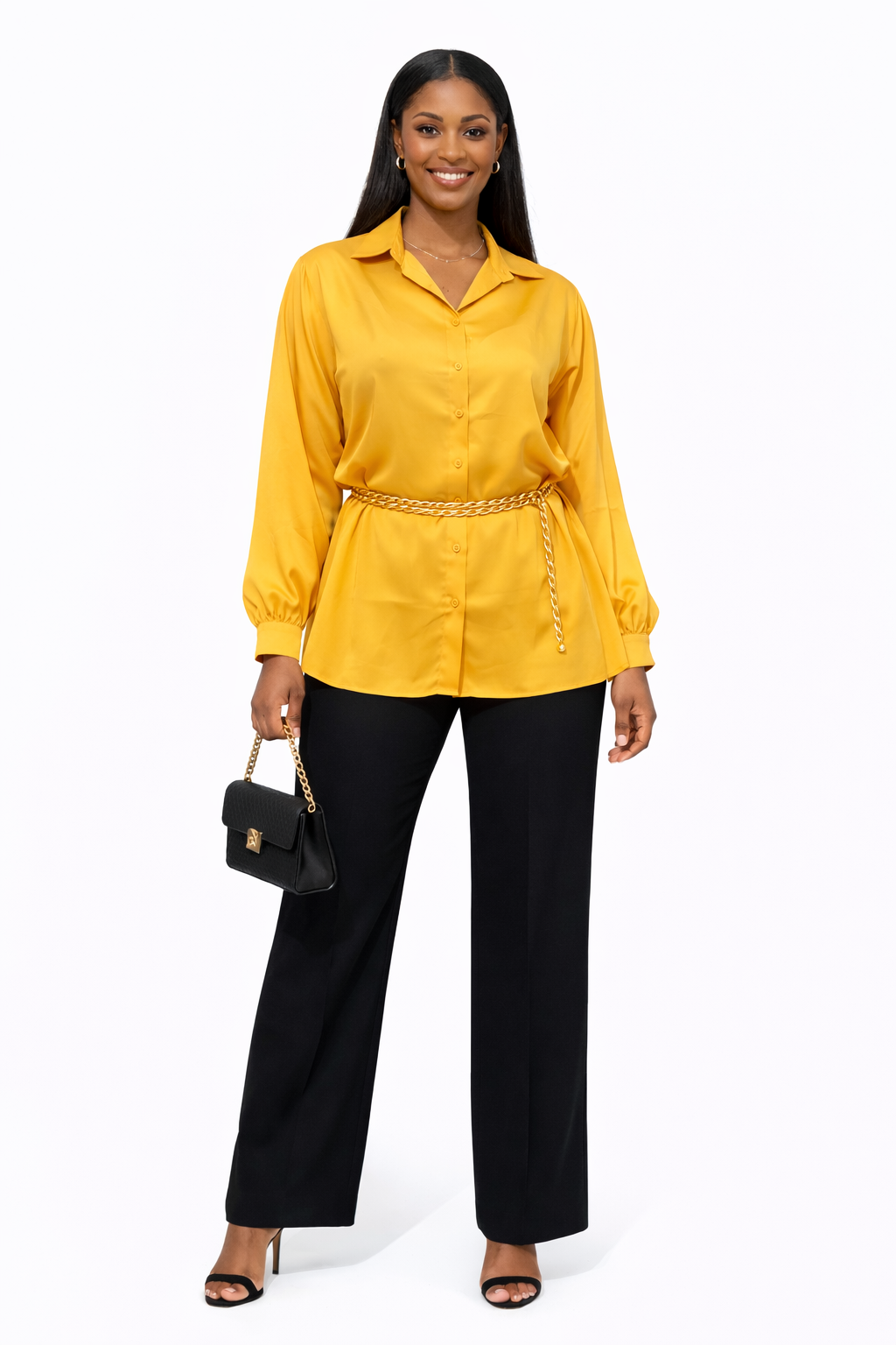 Chic Mustard Blouse - Silk