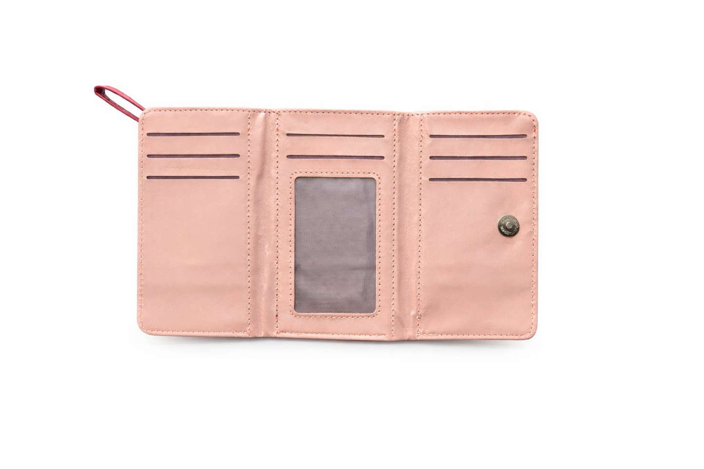 Luxury Red Multi-Compartment Ladies Wallet with Wrist Strap
