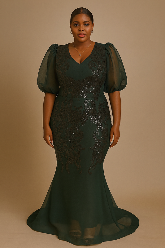 Luxury: Fitted Full Length Party Dress