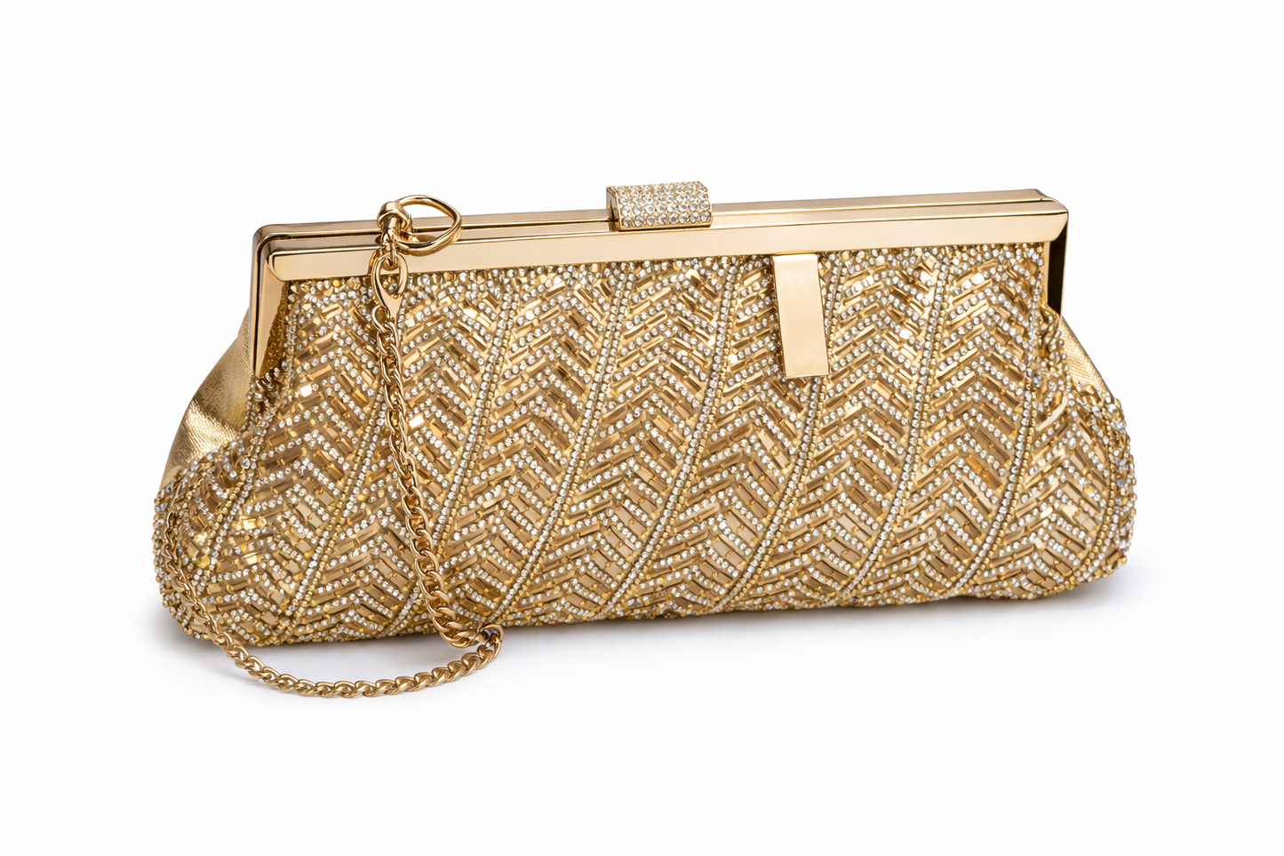 Luxury Gold Metallic Evening Clutch