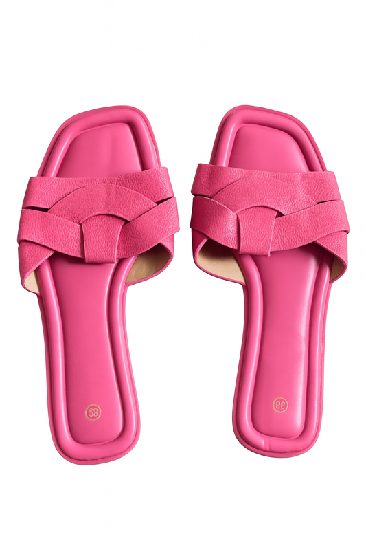 Pink Lightweight Flat Comfort Slippers with Durable Product