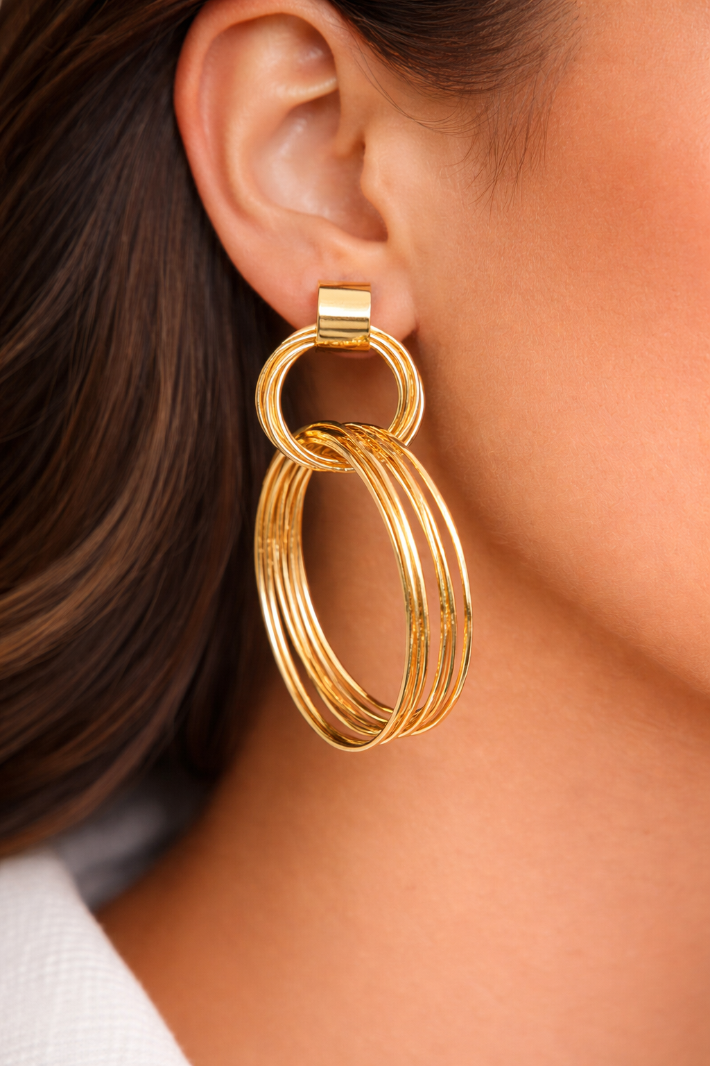 Luxury Multi-Layer Gold Hoop Statement Earrings