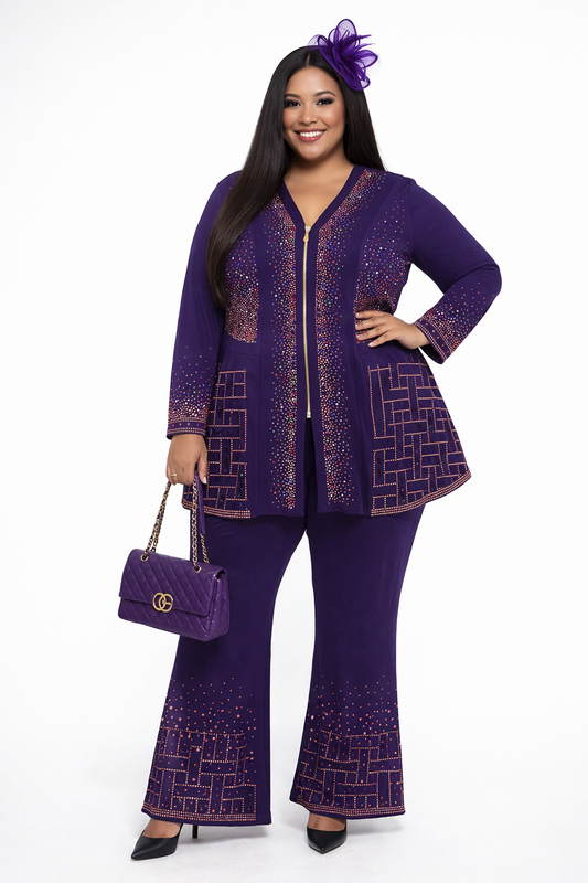 Turkish purple  gold two pieces set