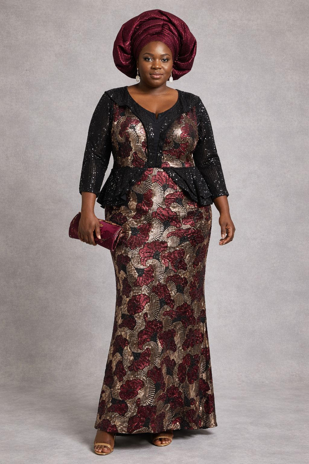 Plus Size Long Black Party Dress