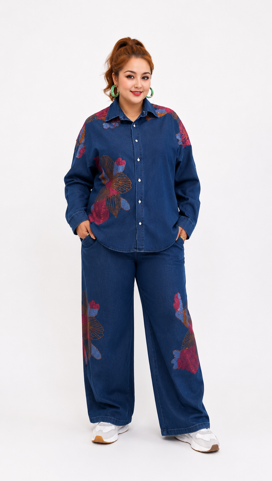 Midnight Floral Denim Set