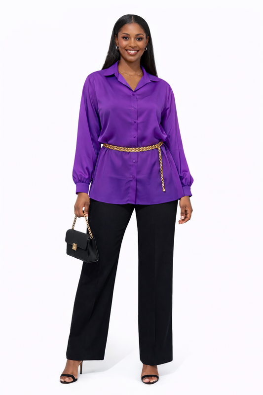 Chic Purple Blouse - Silk