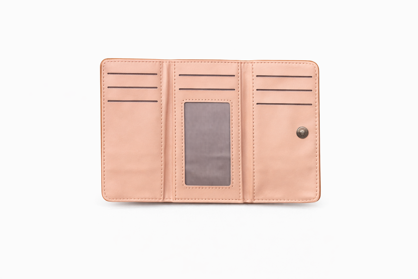 Luxury Light Brown  Multi-Compartment Ladies Wallet with Wrist Strap