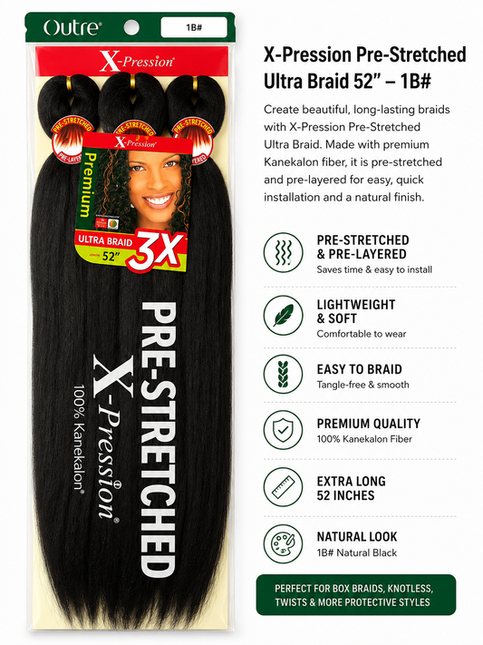 Expression Prestretched Extension for Braid Colour 1B