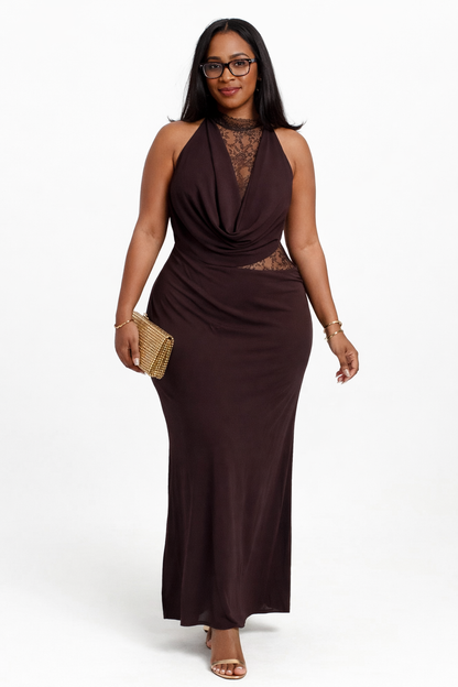 Brown Sleeveless Bodycon Dress DR057