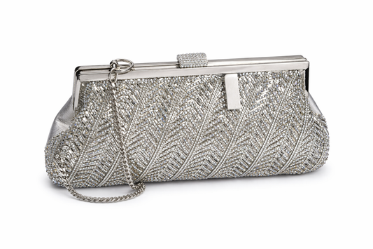 Luxury Silver Metallic Evening Clutch