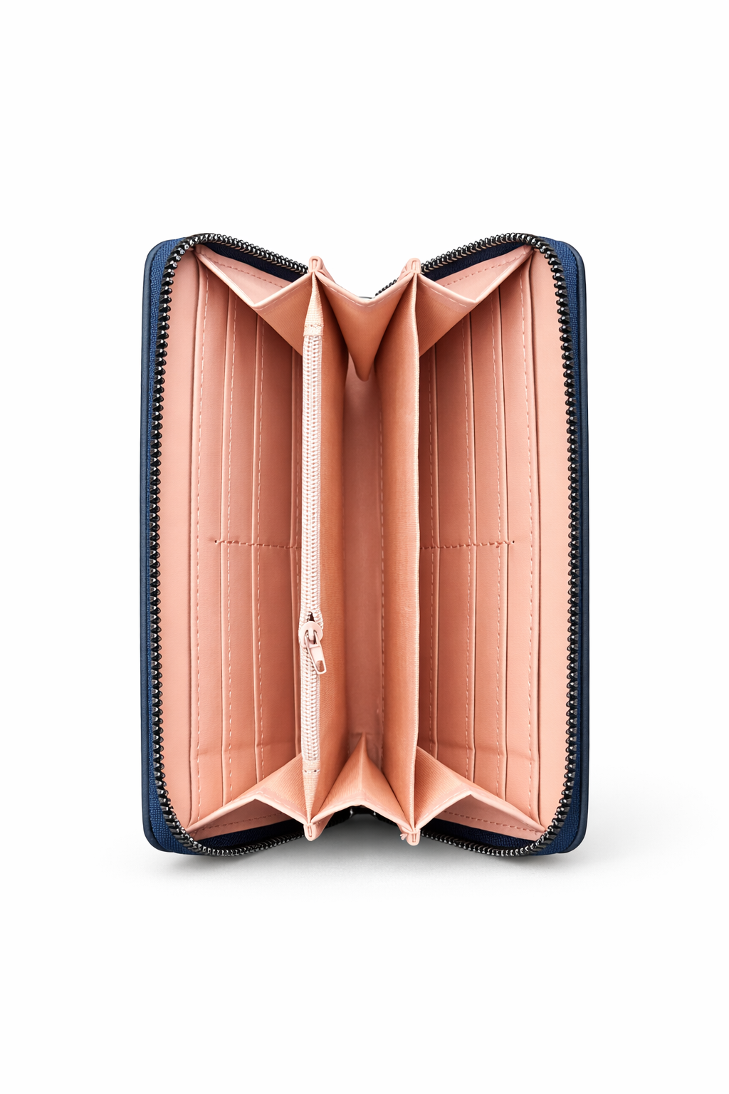 Elegant Zip Around Long Wallet – Premium Blue Leather Purse