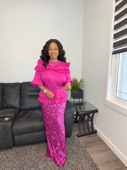 “Shine Statement” – Full-Length Party Dress