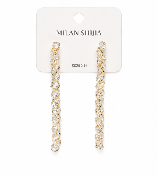 Crystal Tassel Drop Earrings