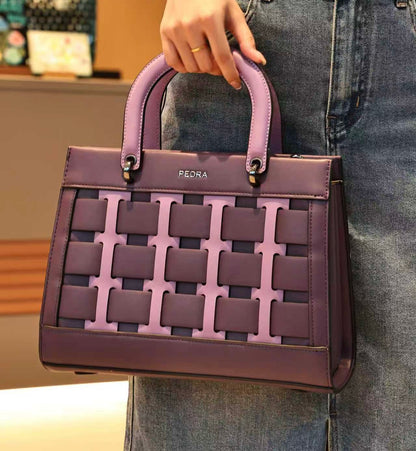 56220- Genuine Leather Box Shape Bag