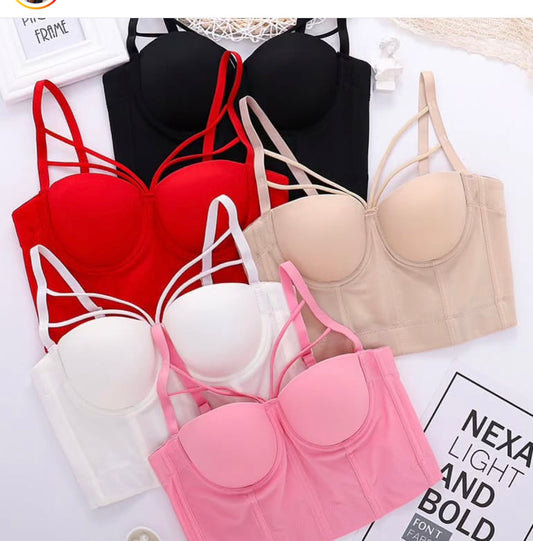 Strappy Bustier Corset Crop Top