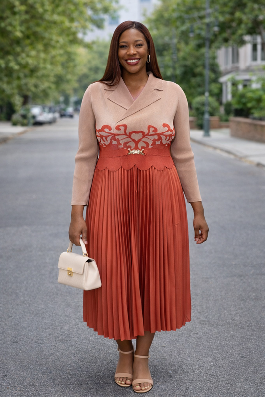 Miyake-Inspired Pleated Dress – One Size Fits All