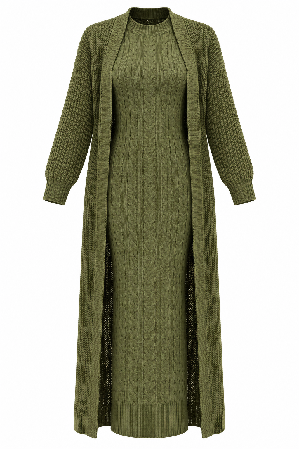 Full-Length Thick Dress with Cover-All Knit