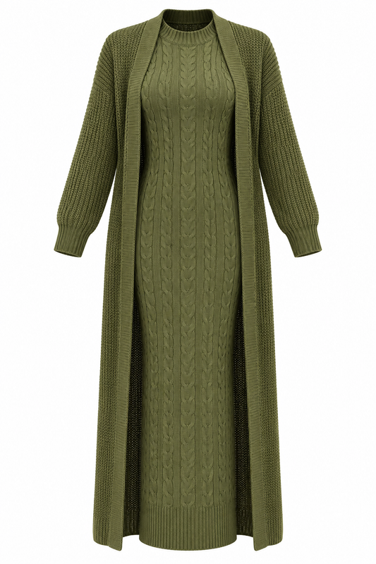 Full-Length Thick Dress with Cover-All Knit