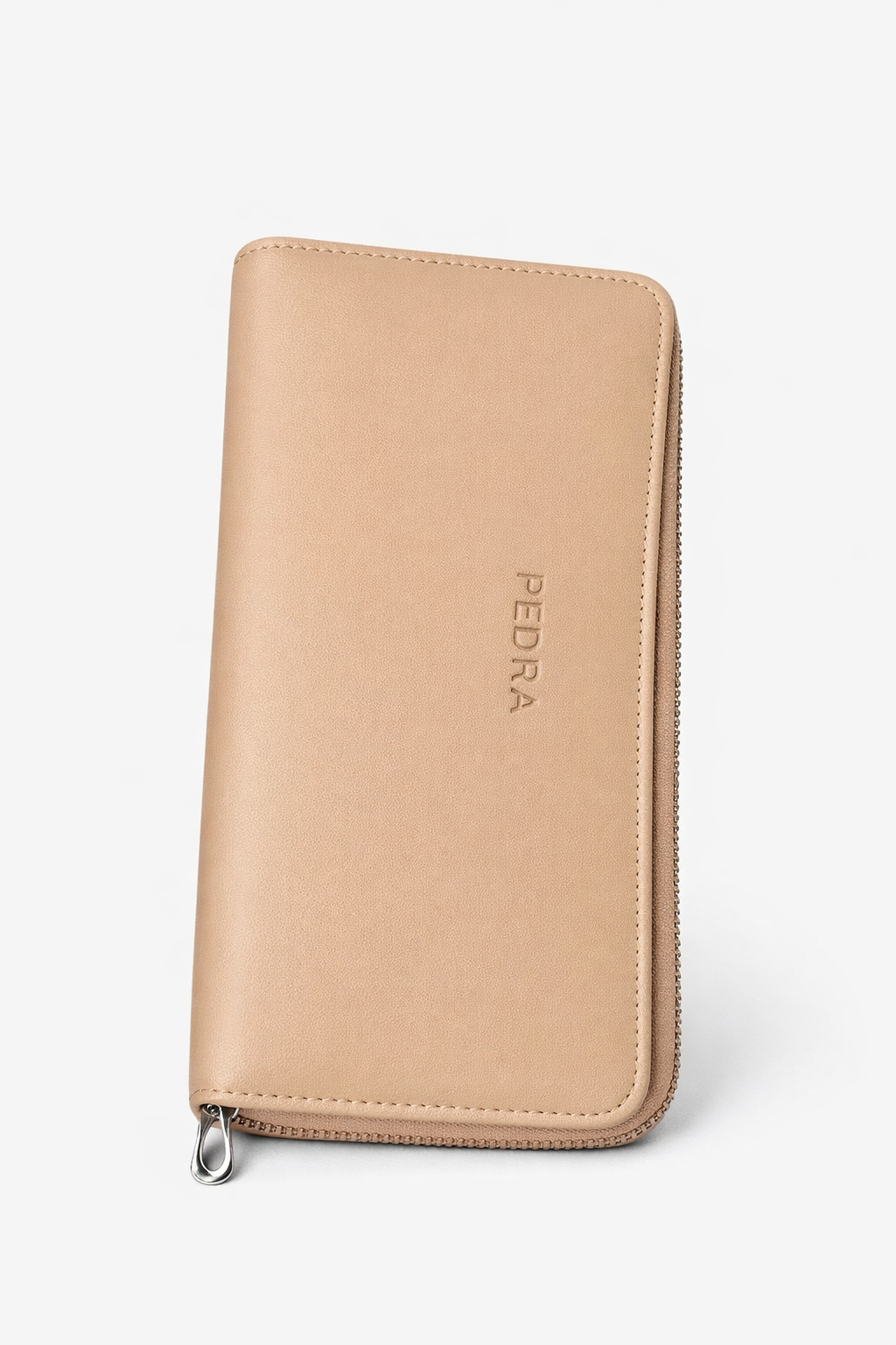 Elegant Zip Around Long Wallet – Premium Light Tan Leather Purse