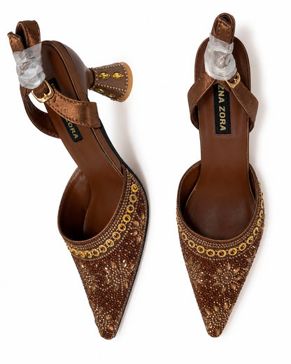 Bronze Royale Crystal Heels