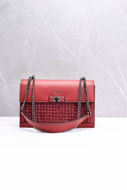 36448 - Genuine Leather Box Shape Bag