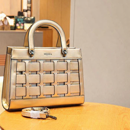 56220- Genuine Leather Box Shape Bag