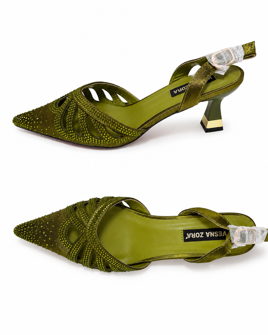 Emerald Luxe Slingbacks