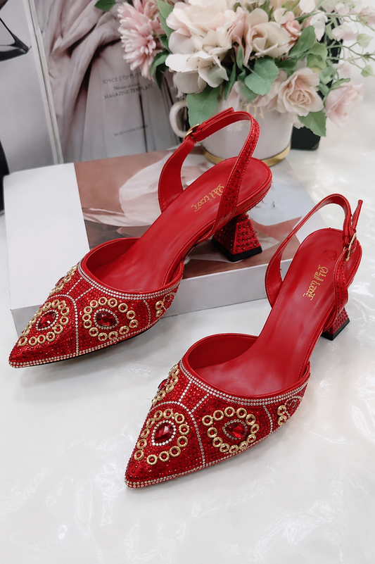 Italian Luxury Party Shoes D9 Red