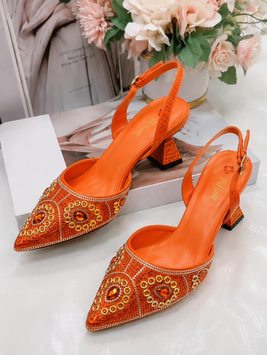 Italian Luxury Party Shoes D9 Orange