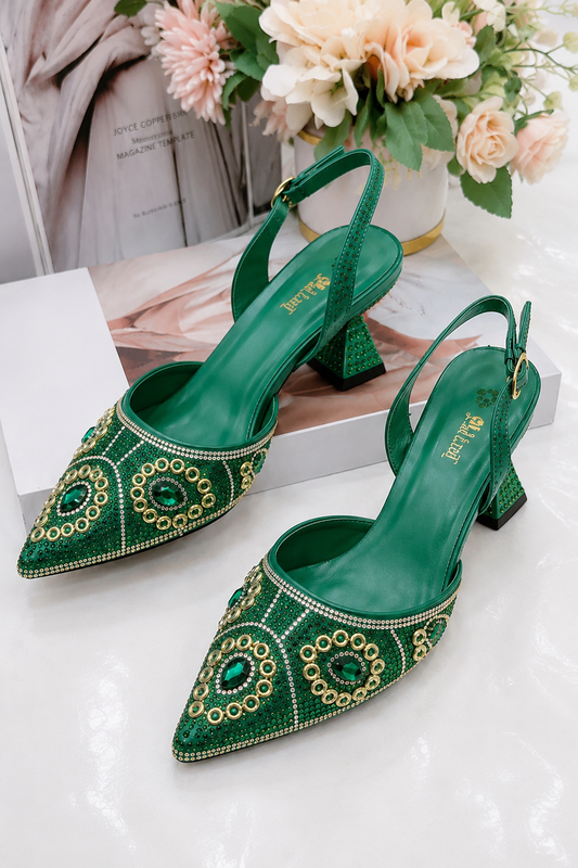 Italian Luxury Party Shoes D9 Green