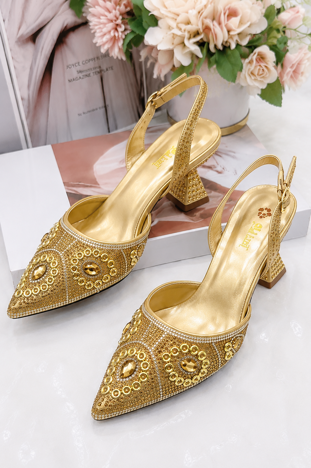 Italian Luxury Party Shoes D9 Gold
