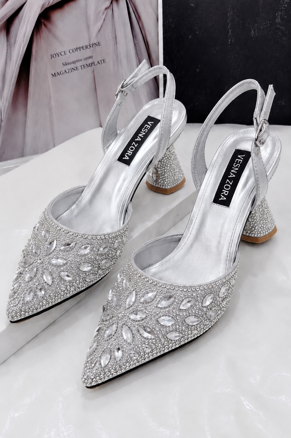 Italian Luxury Party Shoes T179 Silver
