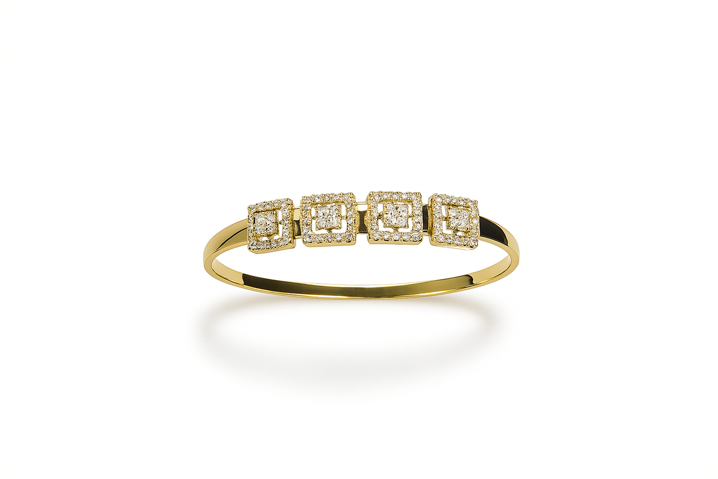 6628BW- 4.67 Xuping Gold Bangles – Sparkling Crystal