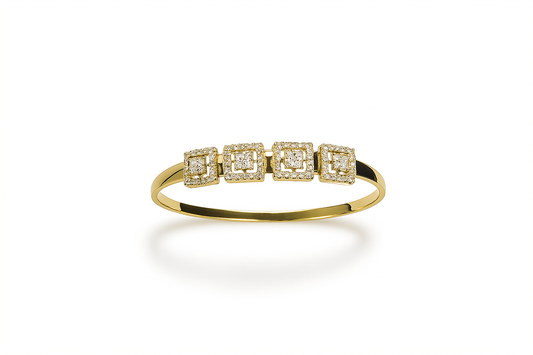 6628BW- 4.67 Xuping Gold Bangles – Sparkling Crystal