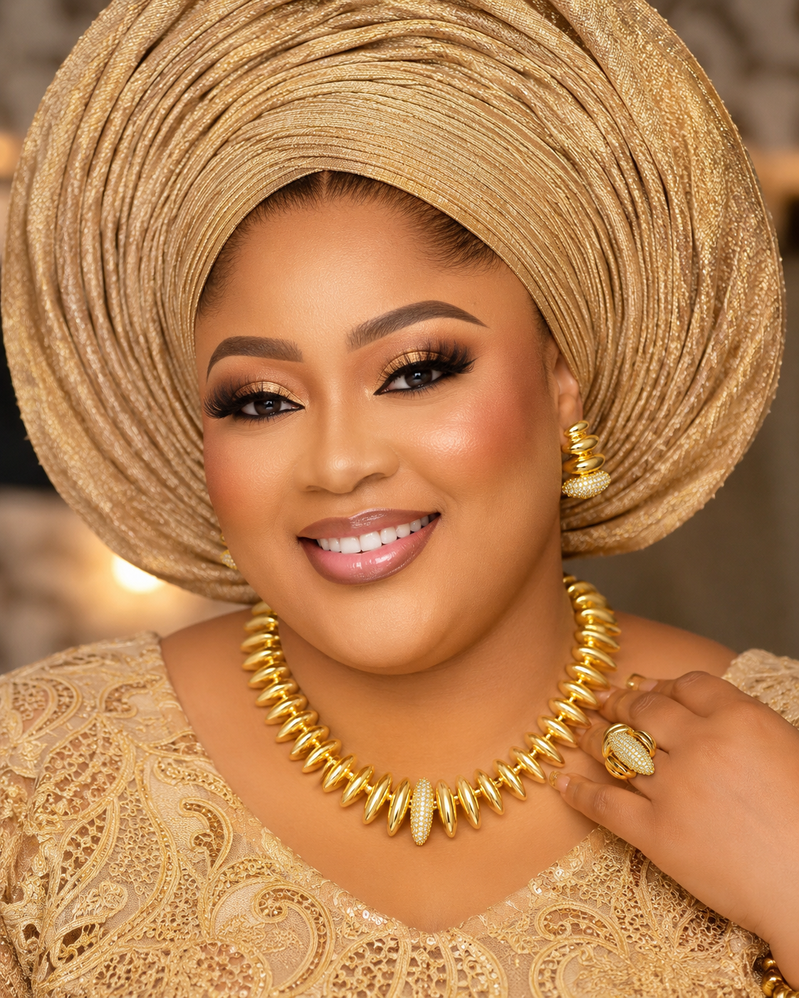 Royal Gold Statement Jewelry Set