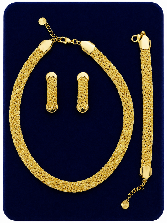 Royal Braided Gold Jewelry Set