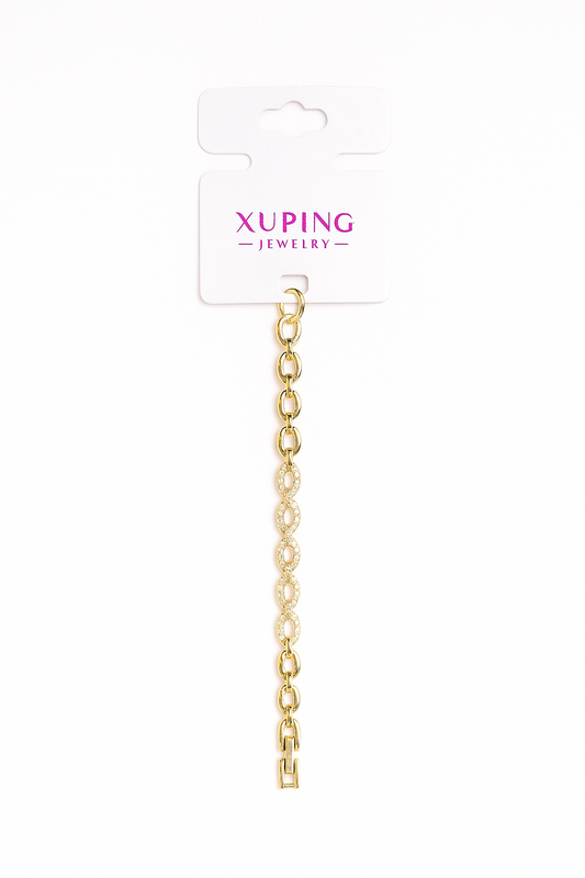 0411 - 5.65 Xuping Gold Bracelet – Sparkling Crystal 17cm