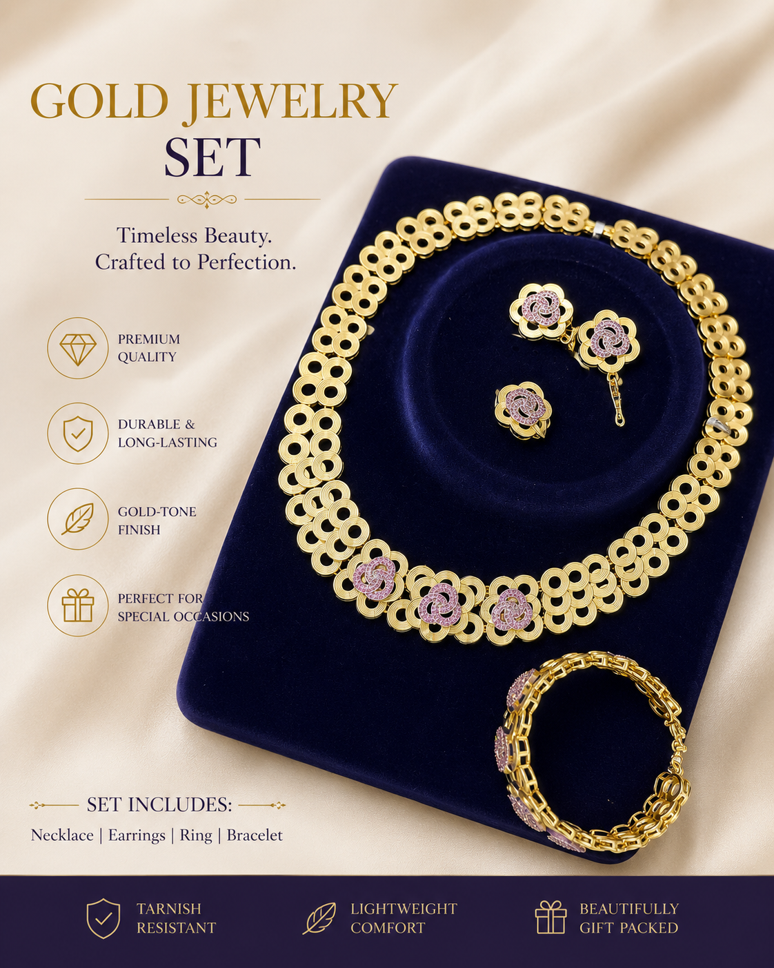 Royal Blossom Gold Jewelry Set