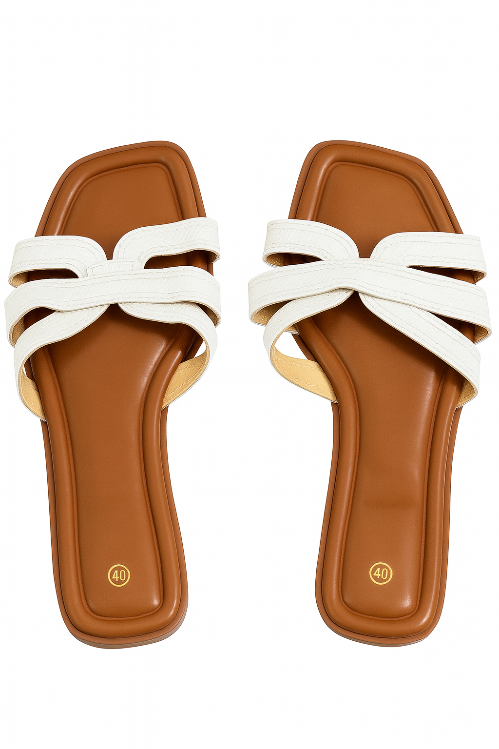 White  Durable Flat Slippers for All-Day Comfort